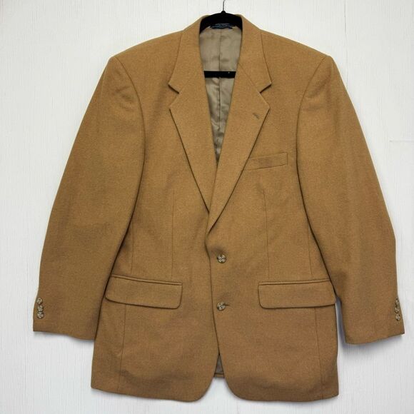 Brooks Brothers Tan Suit Jacket Notched Lapel Camel Hair Two Button - Picture 1 of 15